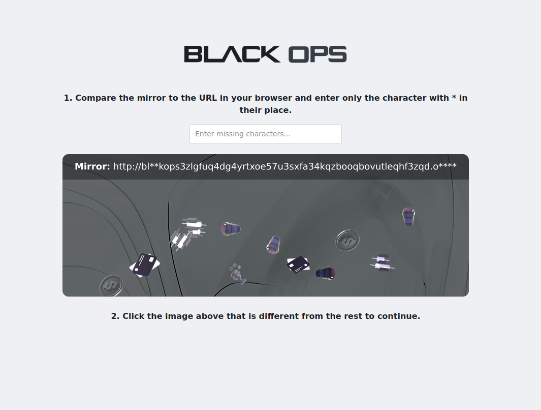 BlackOps Market captcha security verification